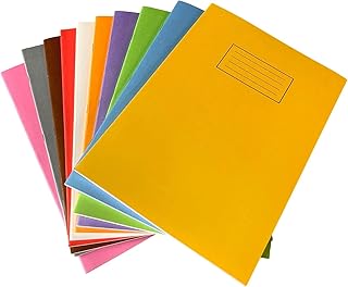 Janrax Pack of 50 A4 Assorted 80 Pages Feint and Ruled Exercise Books