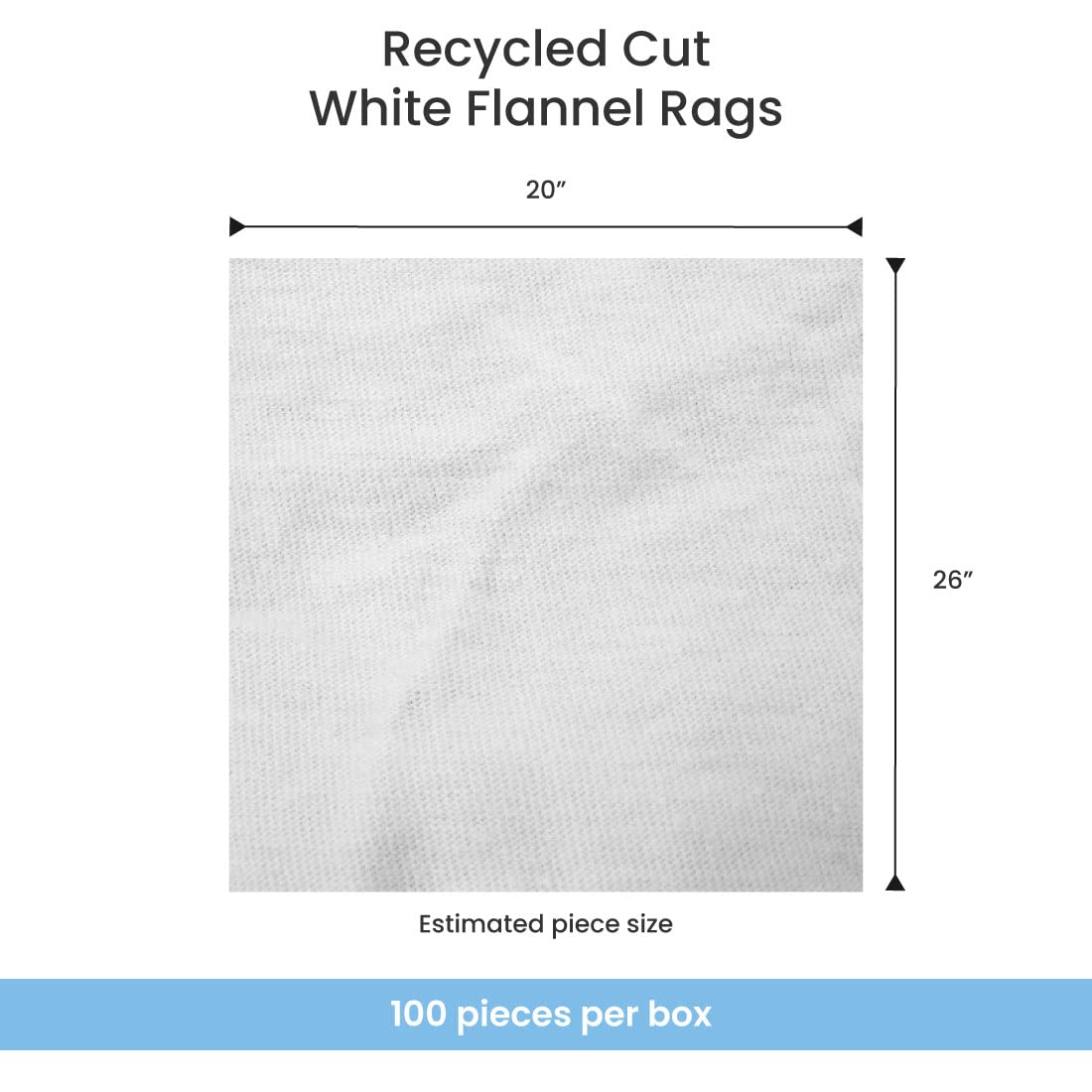 A&A Wiping Cloth- Recycled Cut White Flannel Rags, Perfect for Cleaning and Polishing, 25 Pound Box