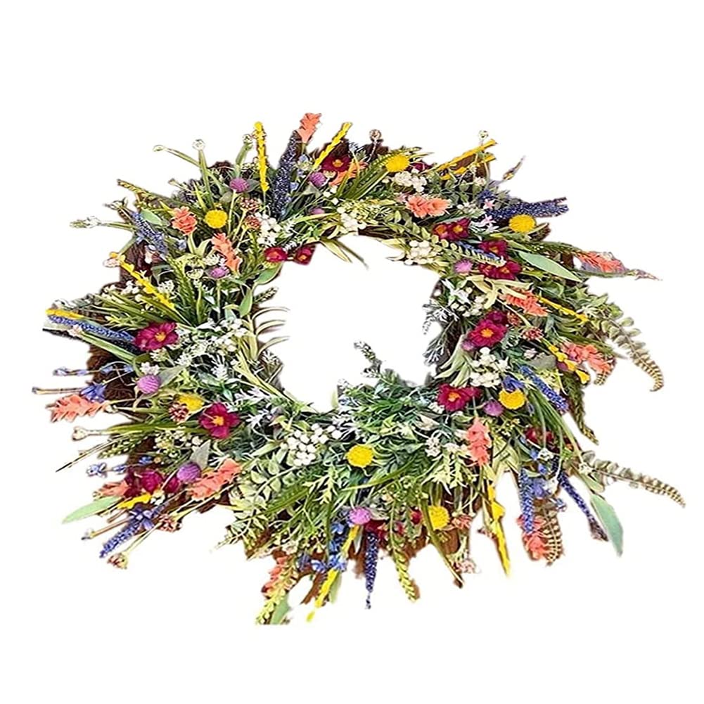 Couronne de fleurs artificielles guirlande décorative pour porte terne