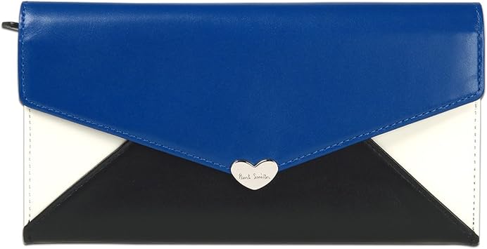Amazon セット品 包装 リボン ギフトラッピング済 Paul Smith 正規品 ポールスミス ラブレター ウォレット 長財布 かぶせ レディース 財布 Love Letter ブルー ブラック シューズ バッグ