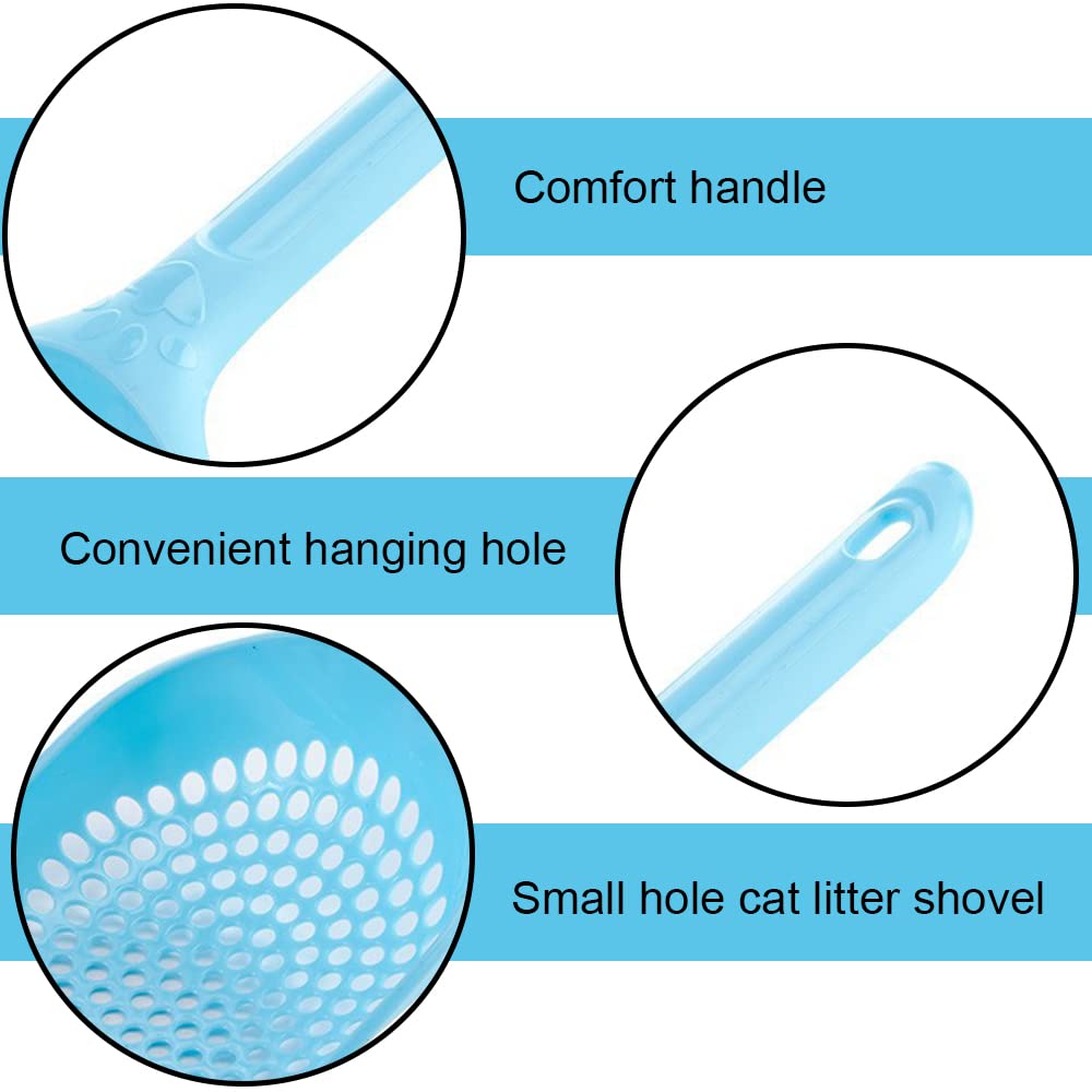 QIUZAI 3 Pcs Durable Cat Litter Scoop Cat Litter Shovel Cat Litter Tray for Most Cat Litter - Image 3