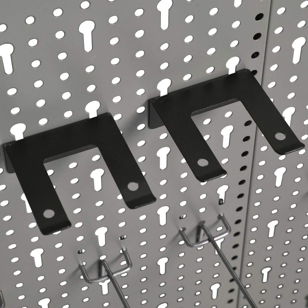 vidaXL 3x Tableros de Clavijas para Pared Panel de Herramientas Puerta Perforado Estantería Portaherramientas de Multiusos Acero 40x58 cm