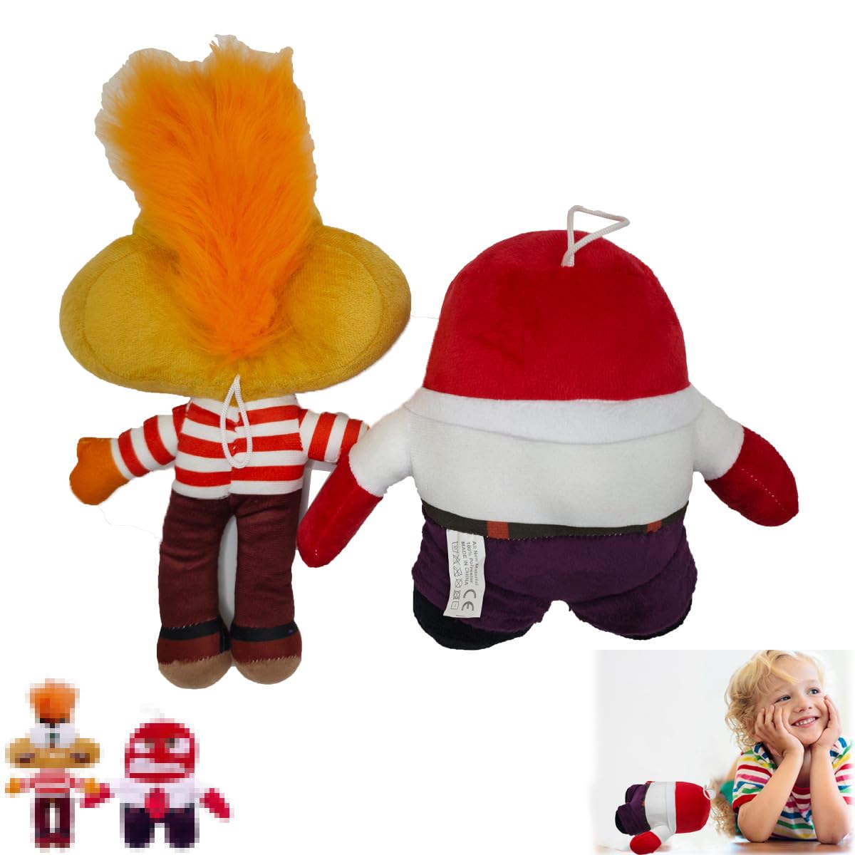 Gxlaihly 2 Piezas Inside out 2 Peluche, Peluche Inside out 2, Ansiedad Peluches Juguete, Regalos para Niños y Niñas, para Cumpleaños Fanáticos de la Película Regalos Coleccionables (A+B)