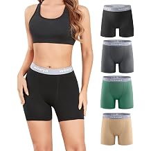 wirarpa Womens Boxer Briefs Cotton Underwear Anti Chafing Boy Shorts Panties 5.5" Inseam 4 Pack