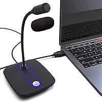 Vista 1 de KLIM C4 Micrófono de computadora con botón de silencio - Micrófono USB para computadora y consola - Micrófono de escritorio profesional con audio