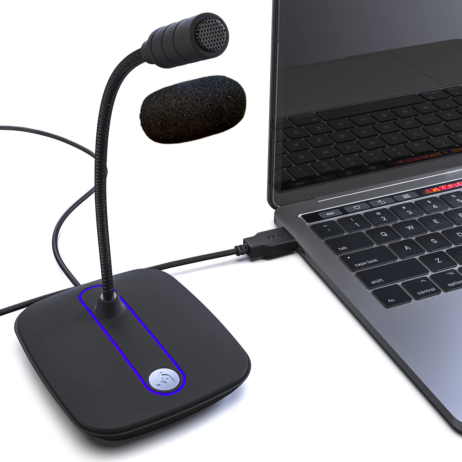KLIM C4 Microfono per Computer con Pulsante di Silenziamento - Microfono USB per PC e Console - Microfono da Scrivania Professionale con Audio ad Alta Definizione - Compatibile con PC, Mac, Xbox, PS4