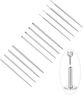 Tornito Piercing Taper Ball Grabber Tool for Changing Jewelry 14G 16G 18G 20G Stainless Steel Threadless Push In Insertion Pins Flat Back Earrings Applicator External Internal Thread for Ear/Nose/Lip