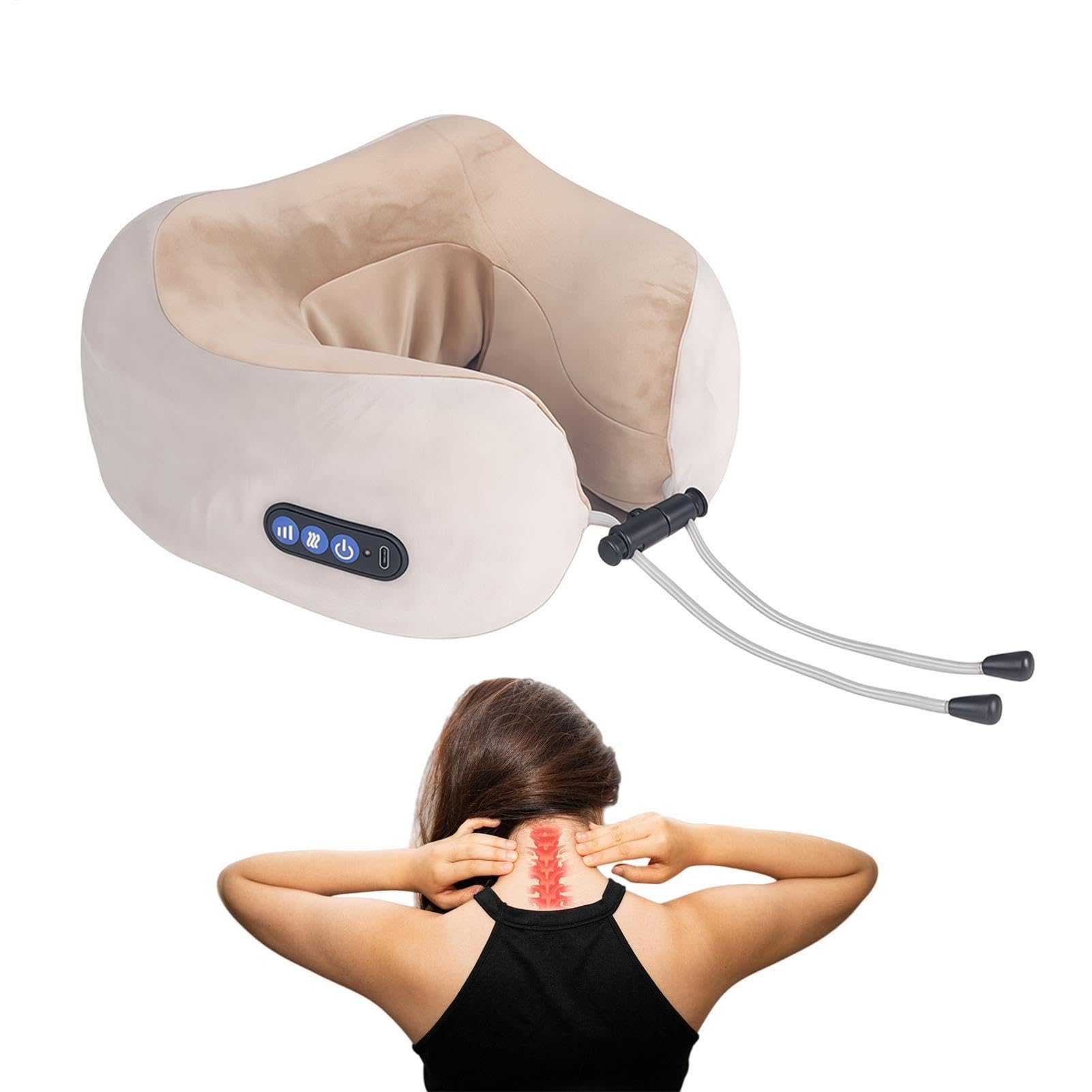 Générique Cuscino massaggiante cervicale | 3 livelli elettrico ricaricabile silenzioso supporto per massaggi - cuscino di supporto cervicale - per TV Viaggi Pausa Seduto Letto Divano Ufficio Casa