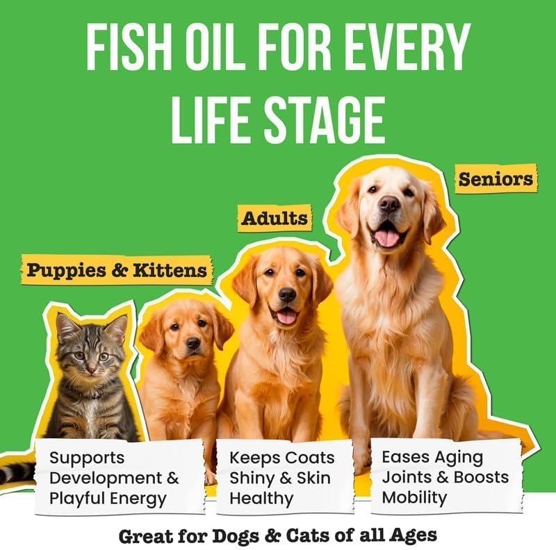 Miniatura 6 de Aceite de pescado para perros y gatos - Omega-3 natural - Apoyo para la piel y el pelaje - Suplemento alimenticio líquido para mascotas - Ácidos