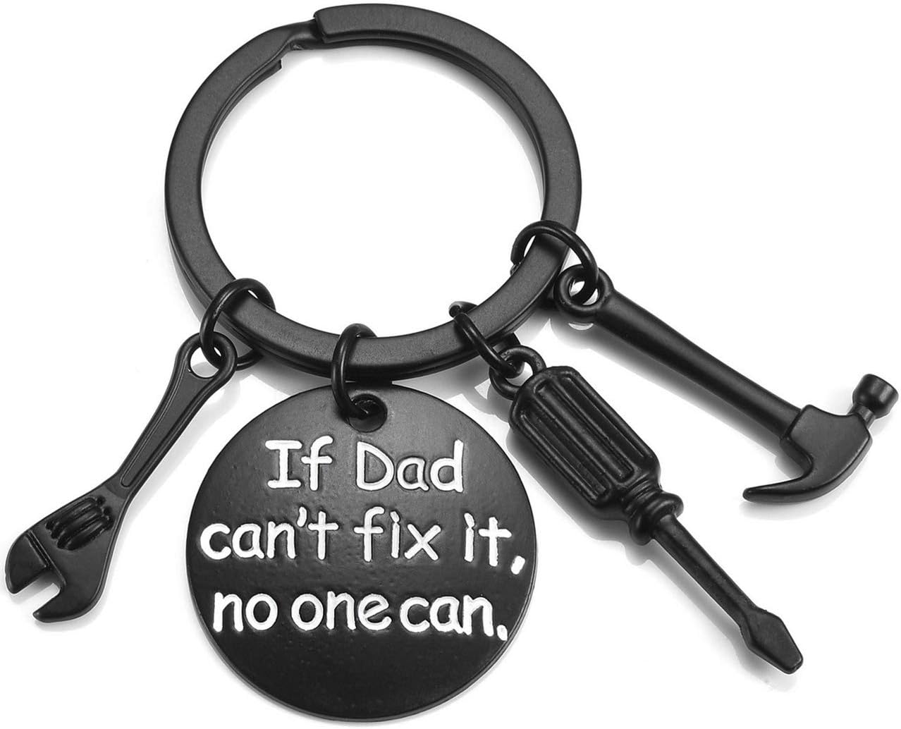 Top Plaza Dad Gifts from Daughter Son Father’s Day Birthday Gifts Black Dad Keychain Key Rings If Dad Can’t Fix It, No One Can Repair Tools Charms at  Men’s Clothing store
