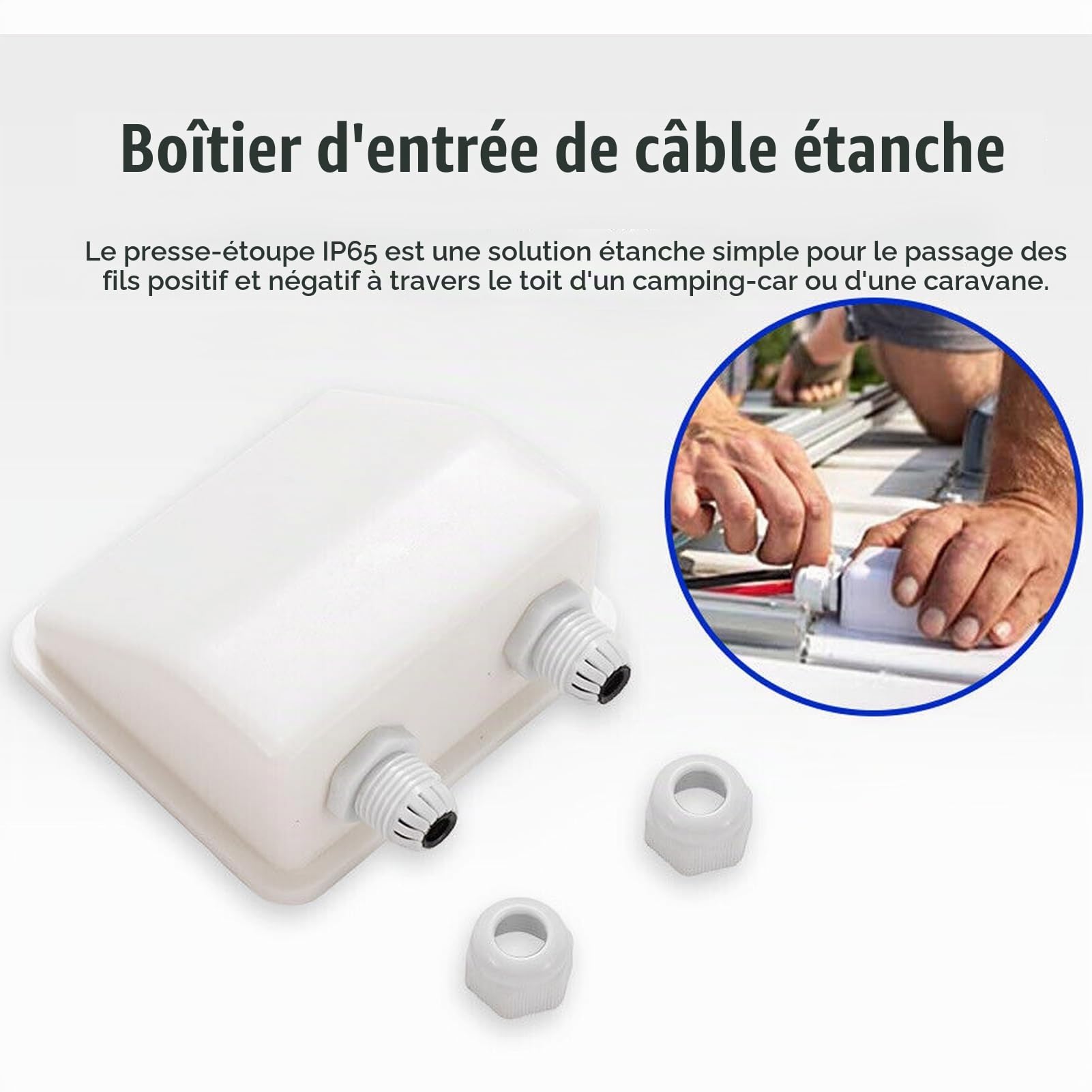 7pcs kit de support de montage de panneau solaire ABS kit de support d'angle pour toit sans perçage pour RV, caravane, véhicule, camping - car, remise (blanc)