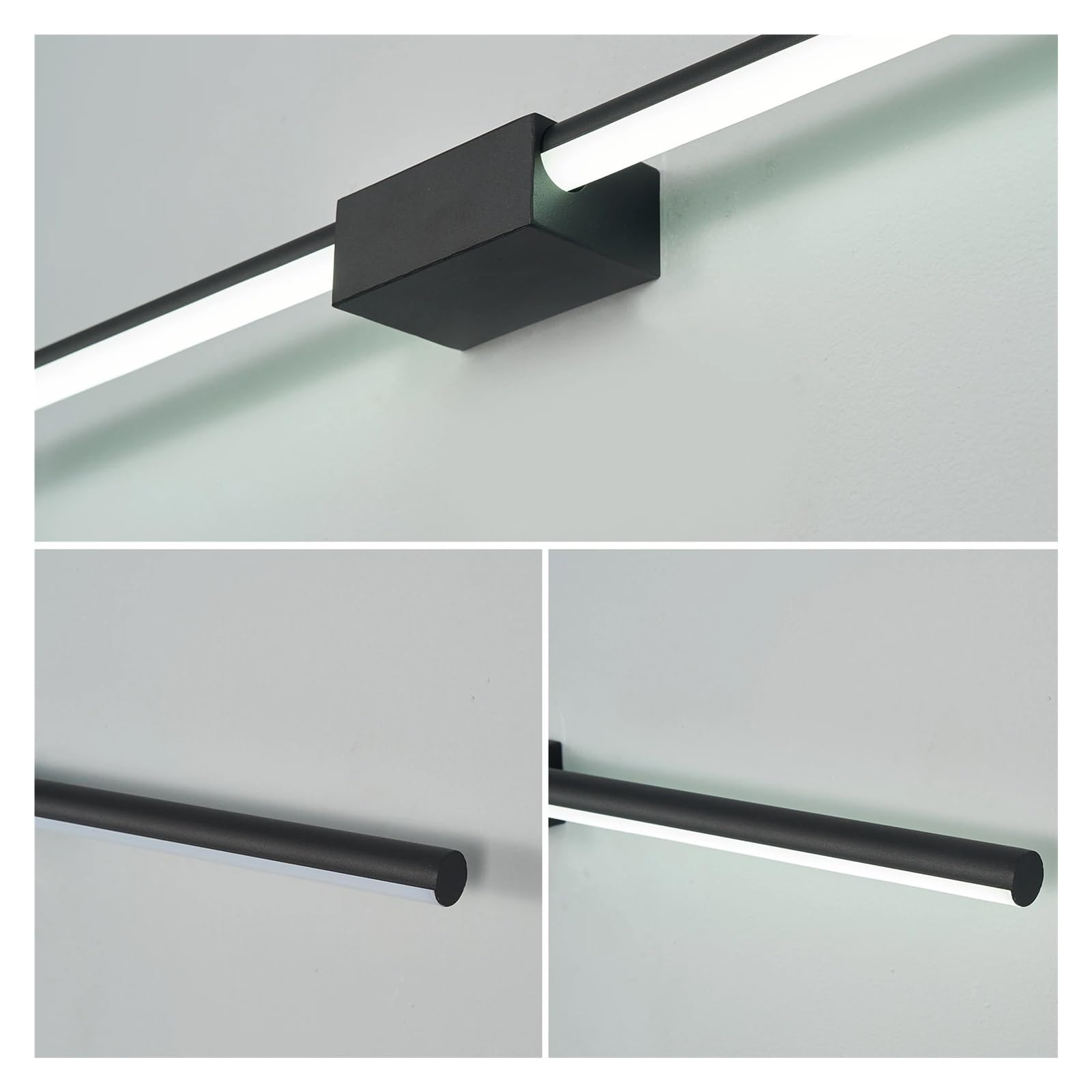 Luminaires d'intérieur LED modernes L70 90 110 cm, montage mural, éclairage for miroir de salle de bain et de courtoisie(Cool white,Length 70cm Black)
