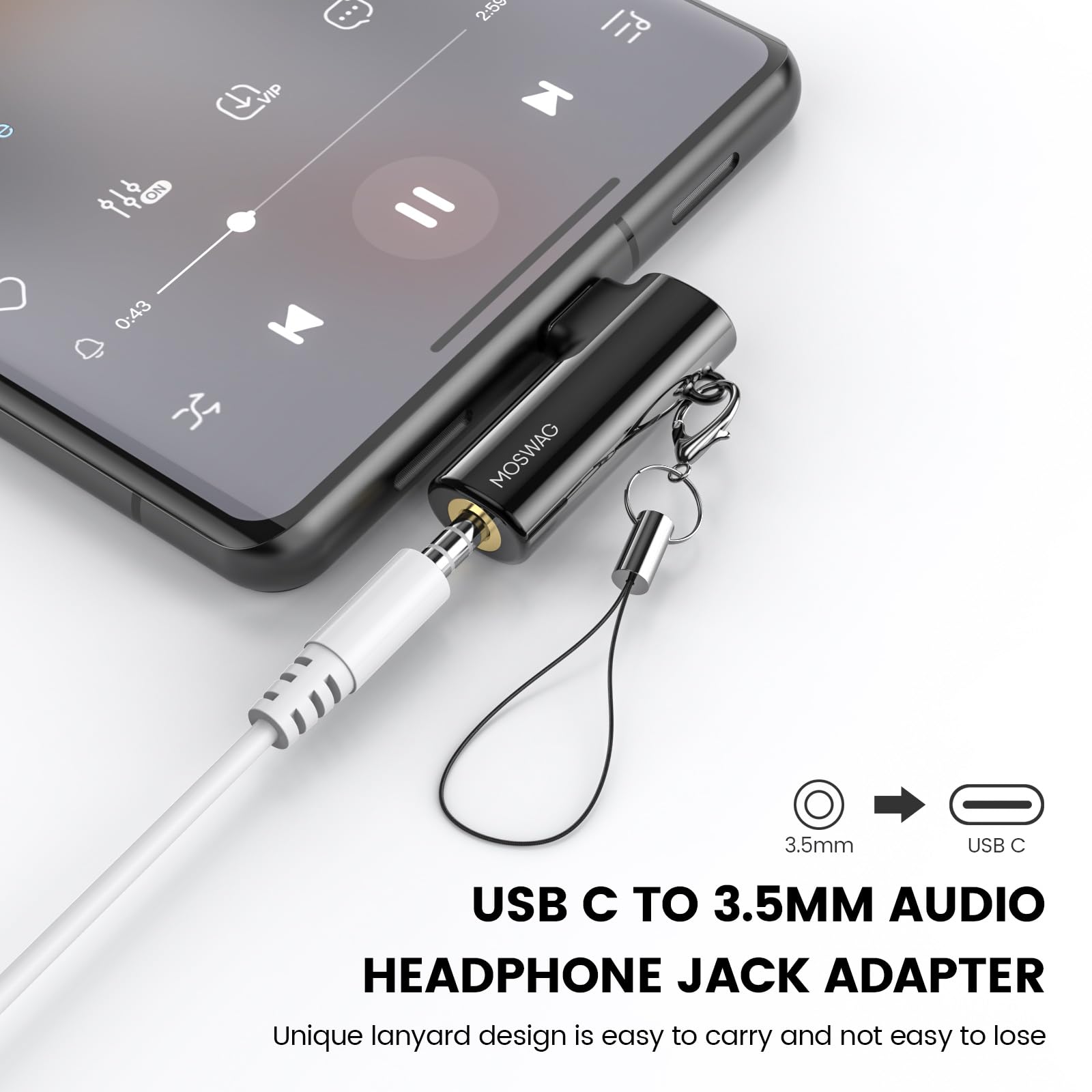 MOSWAG Gniazdo USB C na 3,5 mm typu C adapter do słuchawek kątowy mikrofon Aux Audio Dongle adapter do słuchawek ze stopu cynku kompatybilny z Samsung Galaxy S23 S22 S21 Ultra, Huawei P50/40/30, Mate