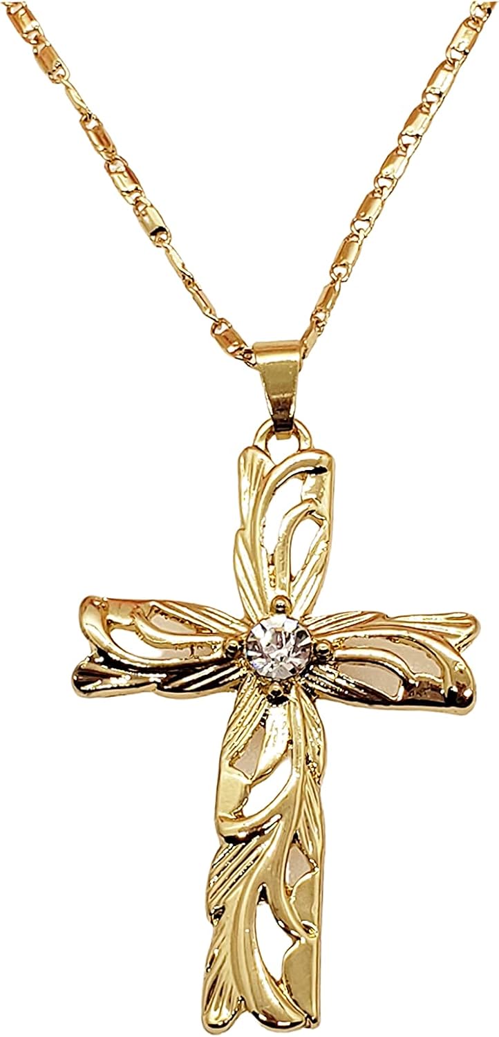 Healani Jewelry Hawaiian Heirloom Cross CZ Necklace