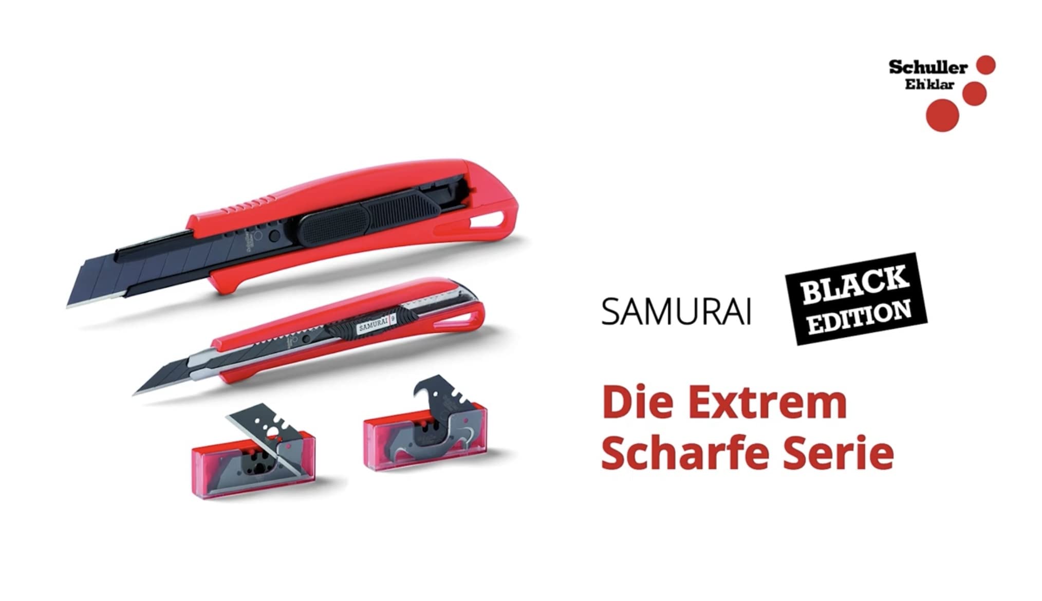 Samurai Black Hook Lame a gancio 10 pezzi in dispenser sicuro per coltelli universali e coltelli da tappeto, nero, molto affilato e resistente, in acciaio giapponese