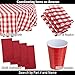 DII 100% Cotton, Oversized Basic Everyday 20x20 Napkin Set of 6, Red & White Check