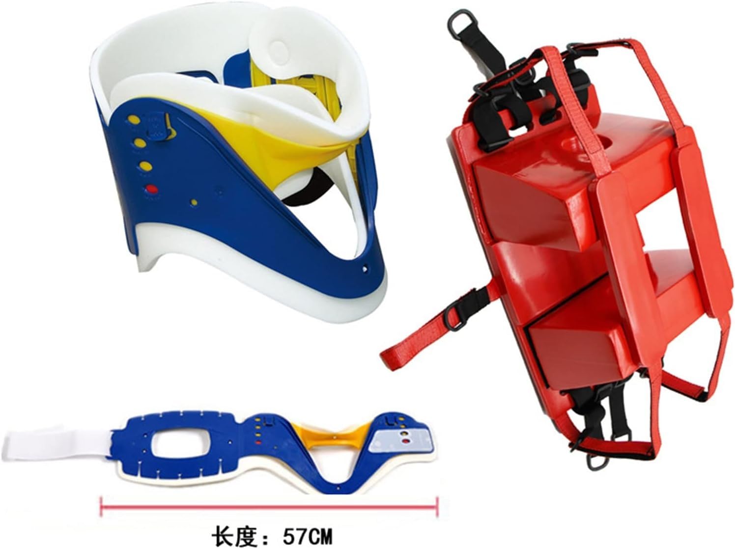 Plastic Rescue Board, Swimming Pool Carrier First Aid Spine Board for Adults with Head Immobilization and Neck Support, Water Rettu Belt System