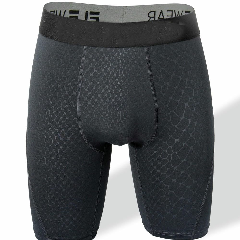 Bóxers largos para hombre con textura de serpiente y tejido deportivo elástico