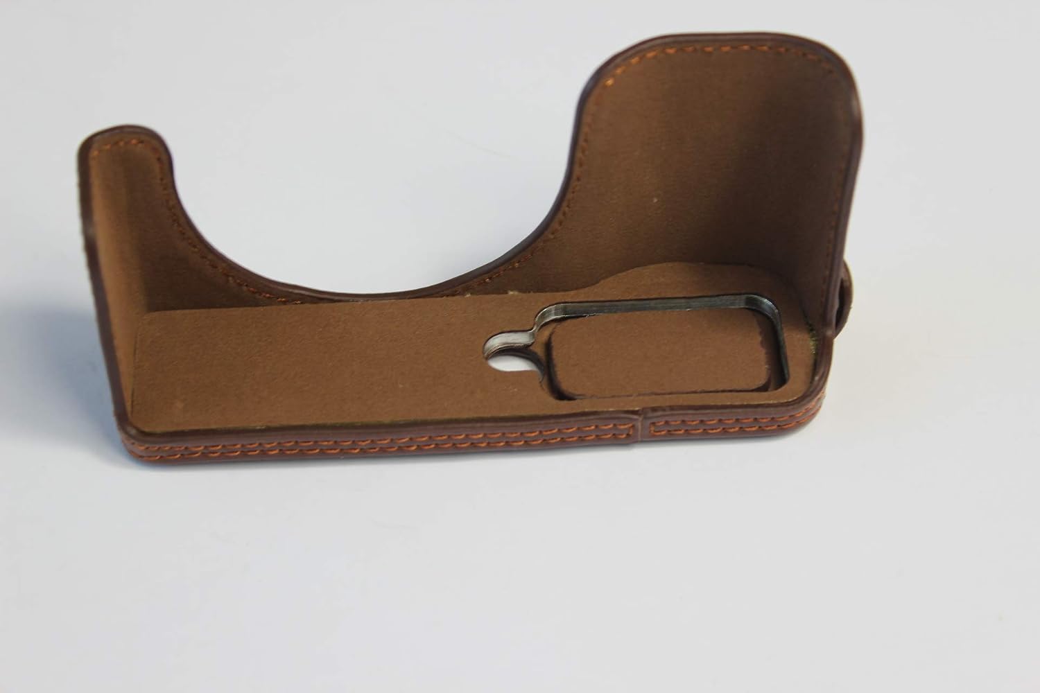 Ricoh GR III Case, BolinUS Handmade PU Leather Half Camera Case Bag Cover Bottom Opening Version for Ricoh GR III with Hand Strap (Coffee)