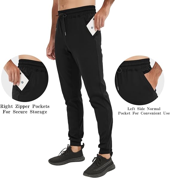 Tall Mens Sweatpants Extra Long Athletic Jogger Pants Zipper Pockets