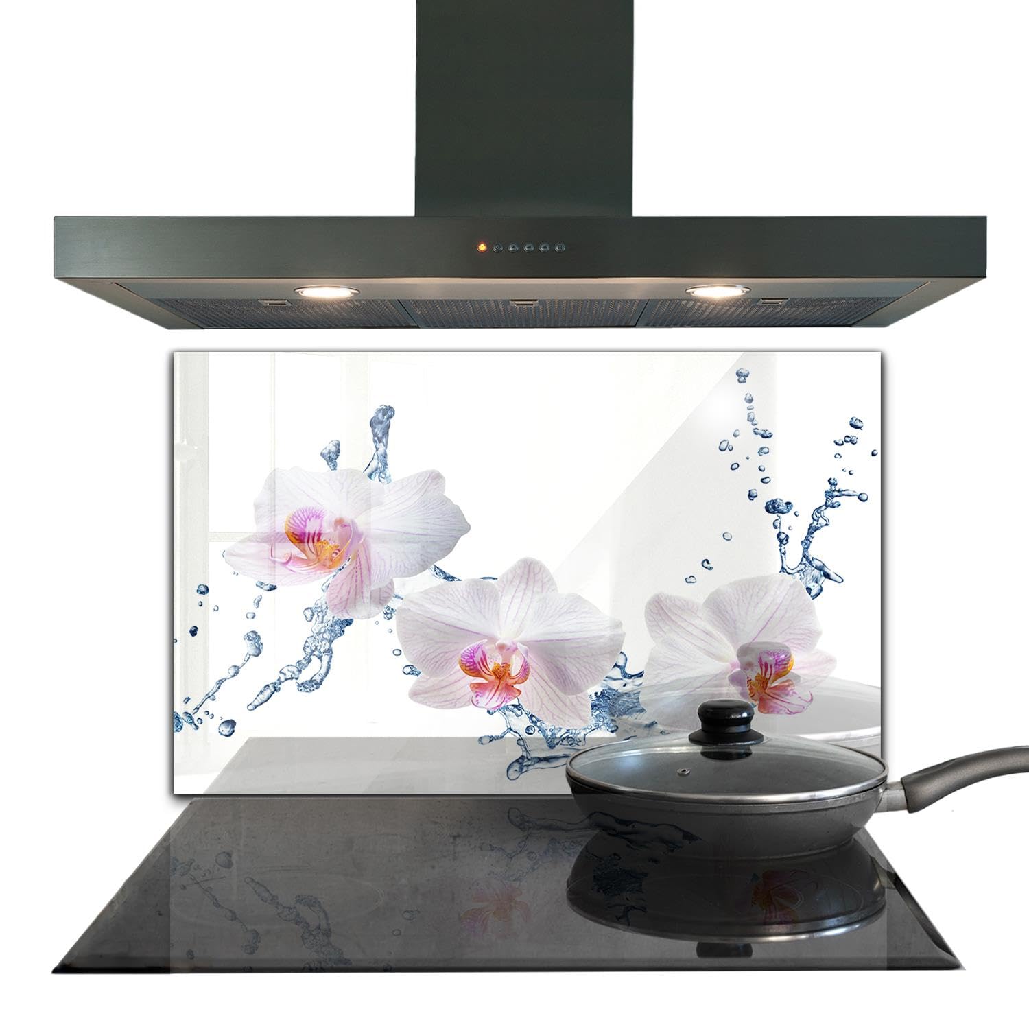 Panneau de cuisine Wallfluent en verre trempé 100x70 cm Etculc