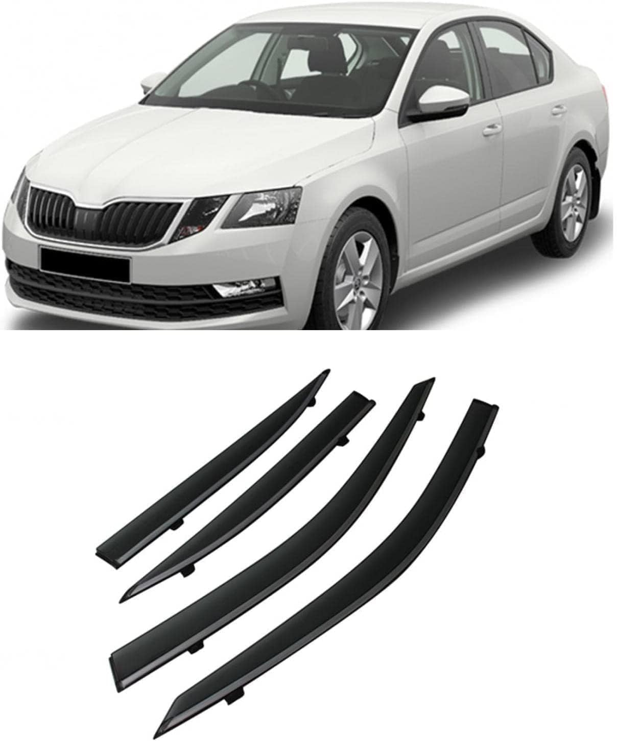 PANXUC Car Wind Deflectors for Skoda Octavia 2015-2020, Side Window Wind Rain Deflector Window Visor Sun Rain Guard Smoke Guards
