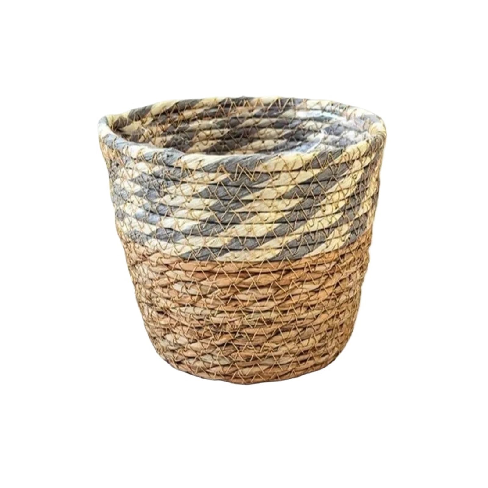 LuoAXINN Woven Straw Flower Pot Rattan Straw Woven Plant Basket Handmade Containers Decorative Planter Flower Pot