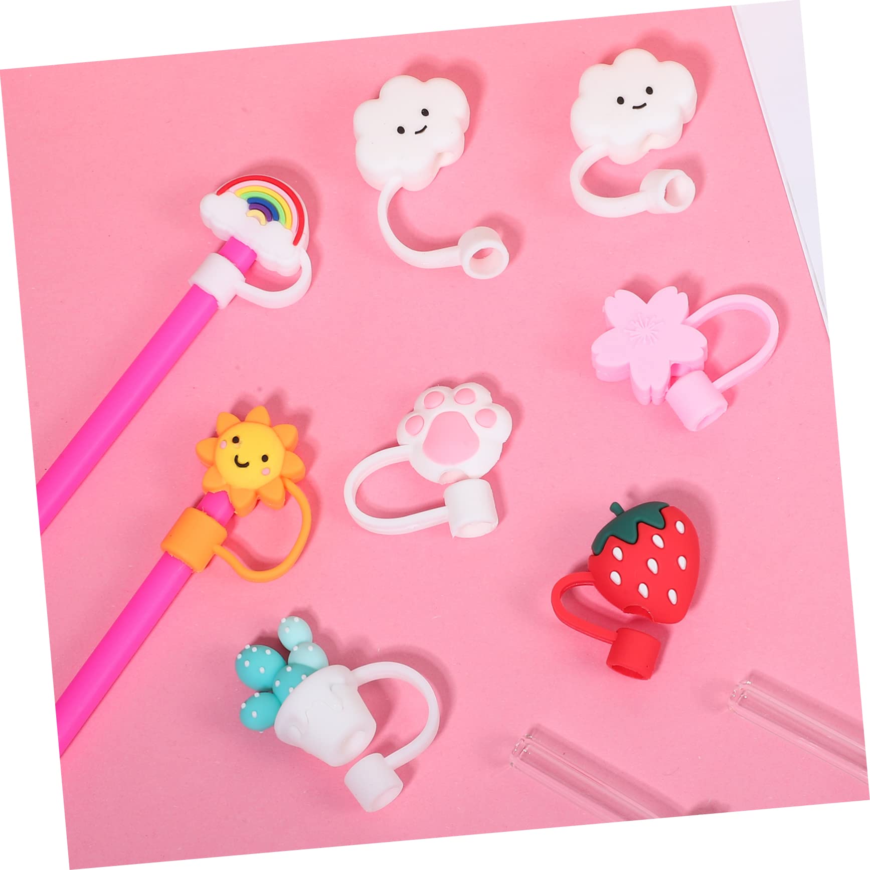 PRETYZOOM 40pezzi Coperchi Silicone per Design Cartoni Animati Protettori per Bere per Casa e Ufficio Facile da Trasportare Adatti per Campeggio e Feste