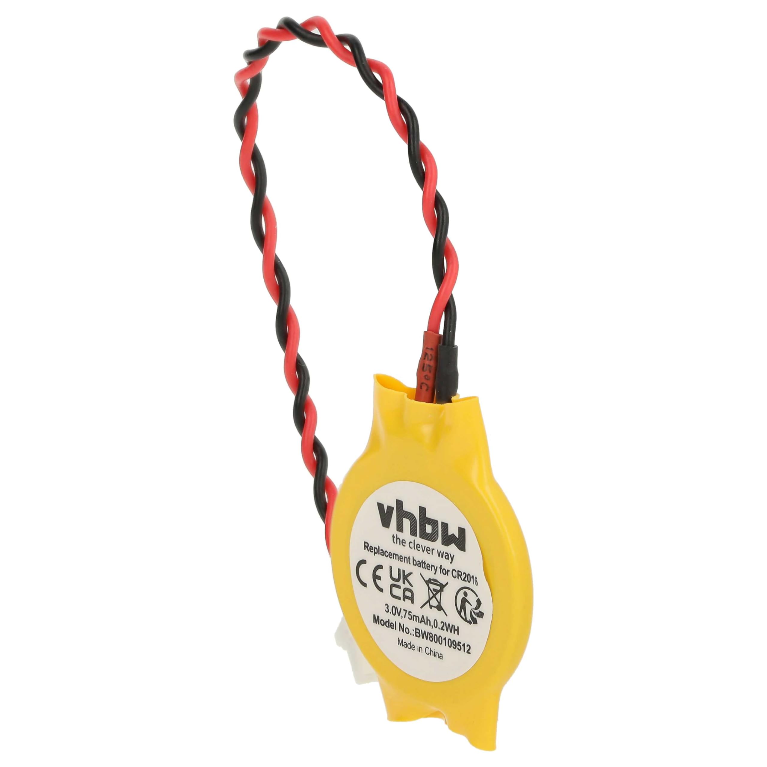 vhbw Bateria BIOS kompatybilna z HP/CompaQ NX6110 | NX8220 komputer notebook (75 mAh, 3 V, Li-Ion) - zamiennik dla Cr2016