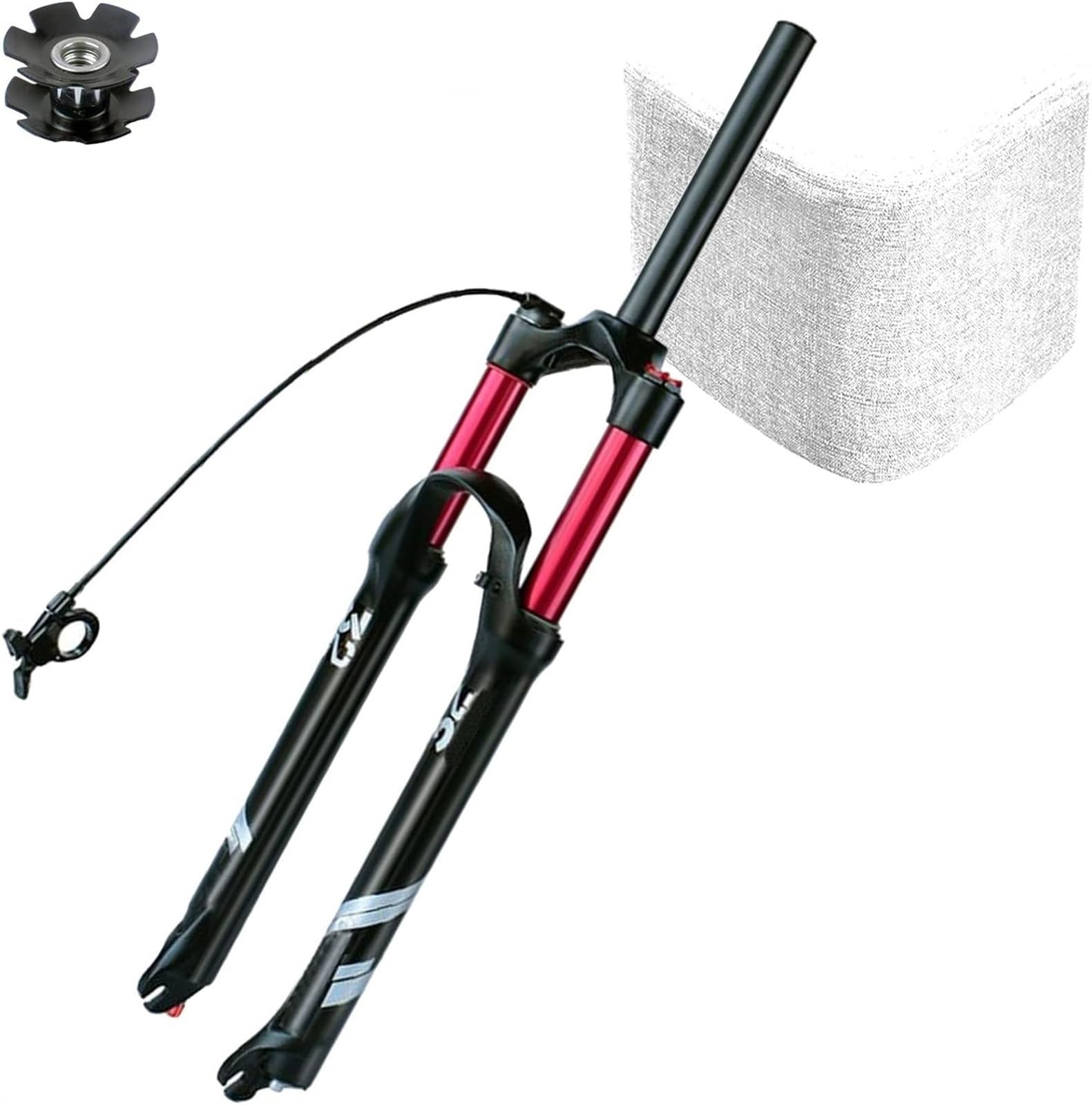 WIQUYBML Bicycle Front Forks 1-1/8 ” Remote Lockout Rebound Adjust QR 9mm Disc Travel 140mm MTB Air
