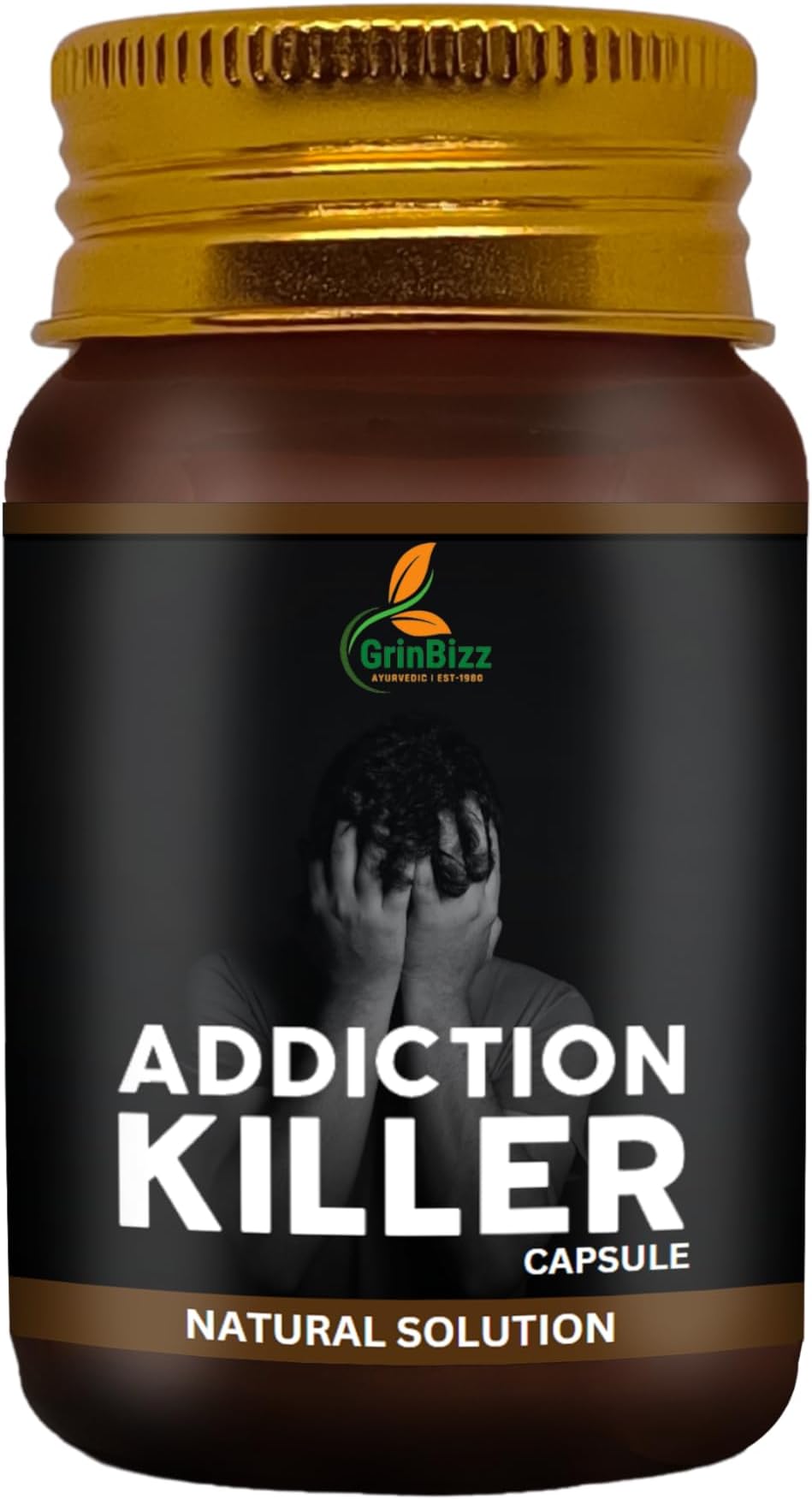 GRINBIZZ Addiction Killer Capsule Sharab Churwane Ki Dawa/Help To Stop Alcohol/Smoking/Tabaco & Drinking/Nasha Mukti/Anti Addiction/Sharab Free/No Side Effects (Pack of 1)