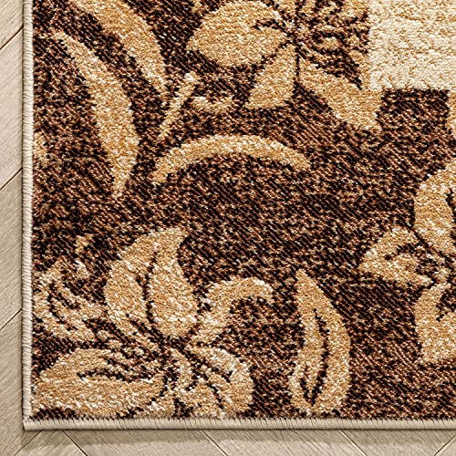Well Woven Barclay Vane Willow Damask Beige Modern Area Rug 3'11'' X 5'3'' #TOP4