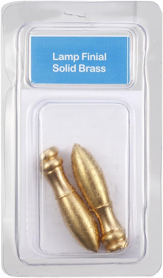 uxcell 2pcs M6 Thread Solid Brass Knob Lamp Shade Finial Decoration Accessories 2 inch High