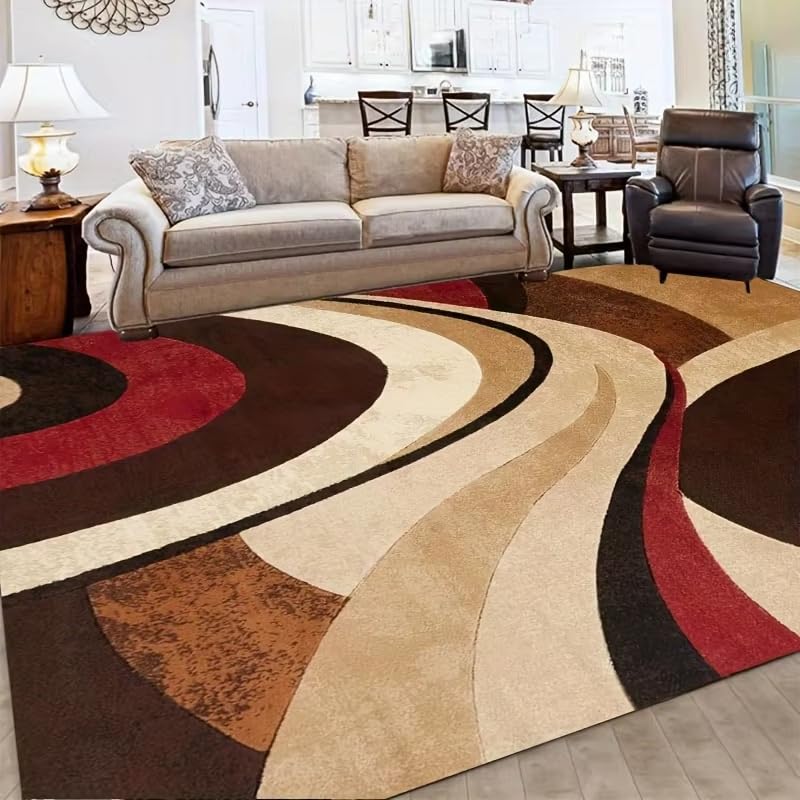 Grand tapis à motifs géométriques abstraits 150x210 cm lavable