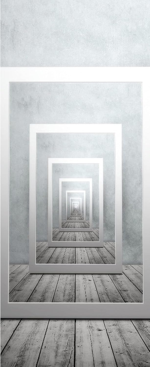 A.Monamour 3D Door Stickers for Interior Doors Endless Picture Frames in Room with Wooden Floor Vinyl Waterproof Self Adhesive Door Mural Decals for Bedroom Office Bathroom 95 x 215 cm