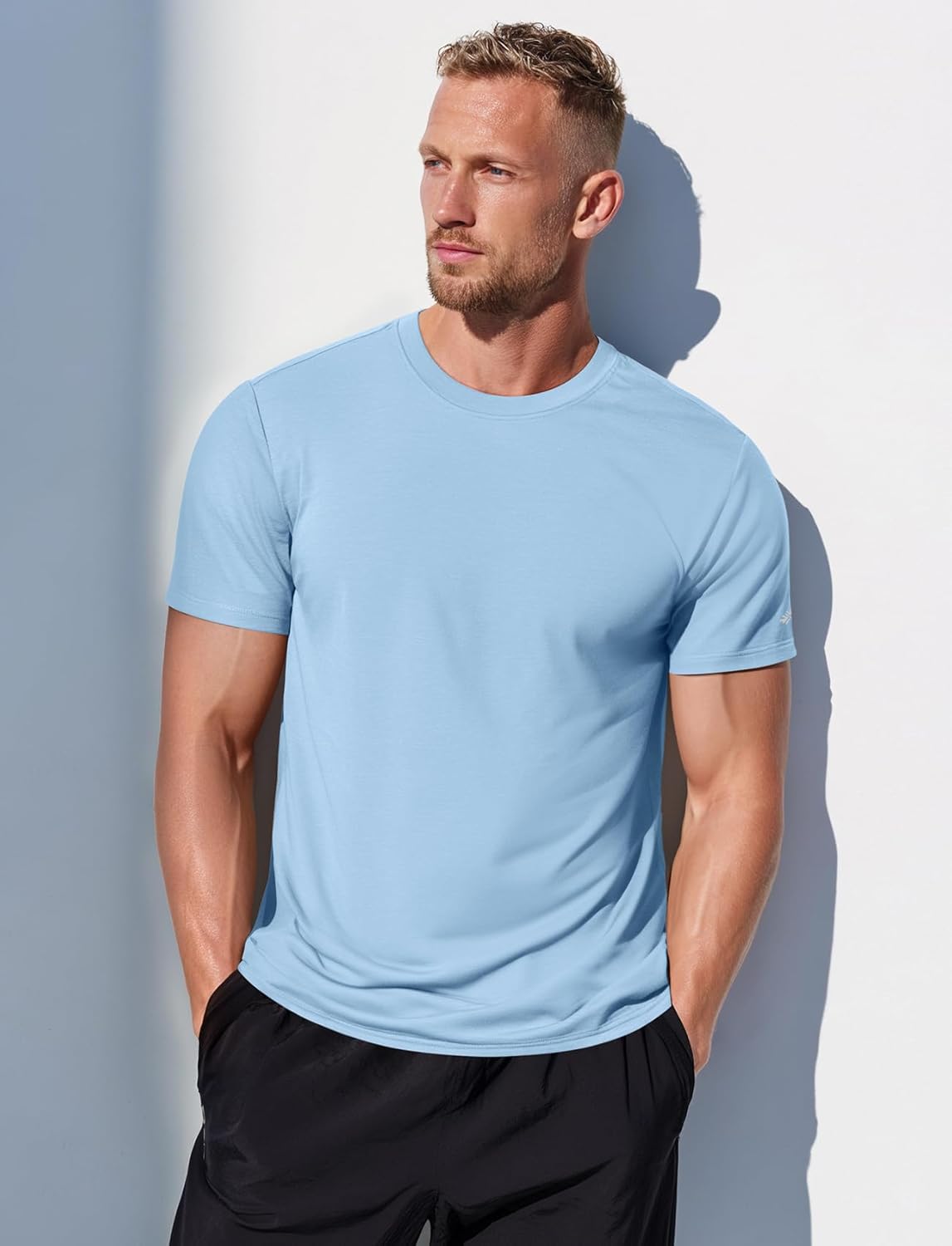 Zengjo Mens Athletic Shirts Moisture-Wicking Quick Dry Workout Tees Lightweight Crewneck T-Shirts for Running Gym Casual Work - Image 4