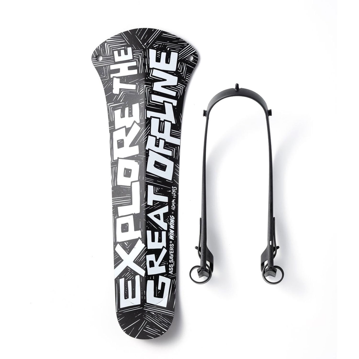 Ass Savers – Win Wing 2 Gravel - Great Offline, Rear Mudguard For Gravel Bikes With Black Wishbone, Tire Widths Up To 60Mm, Ultralight, Clip On, Easy Installation & Removal, Secure Mount