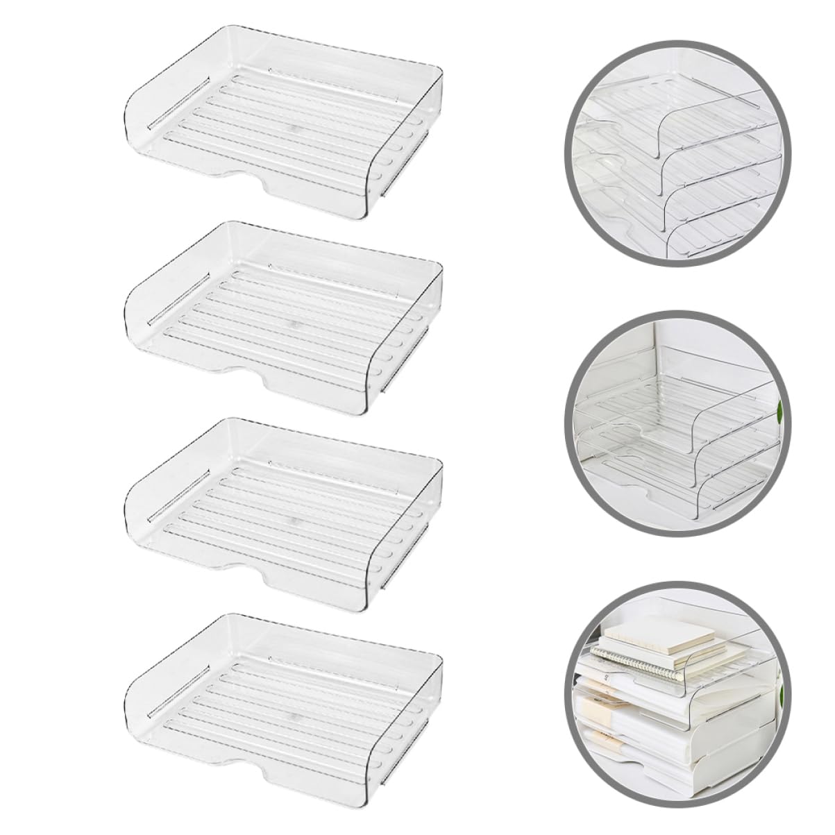 NUOBESTY 4stücke Teilige Stapelbare Papierablagen Schreibtischablagen Für Büro Papier-organizer Stapelbare Ablagen Schreibtisch-papierablage Aktenständer Büro-organizer Ablage Für