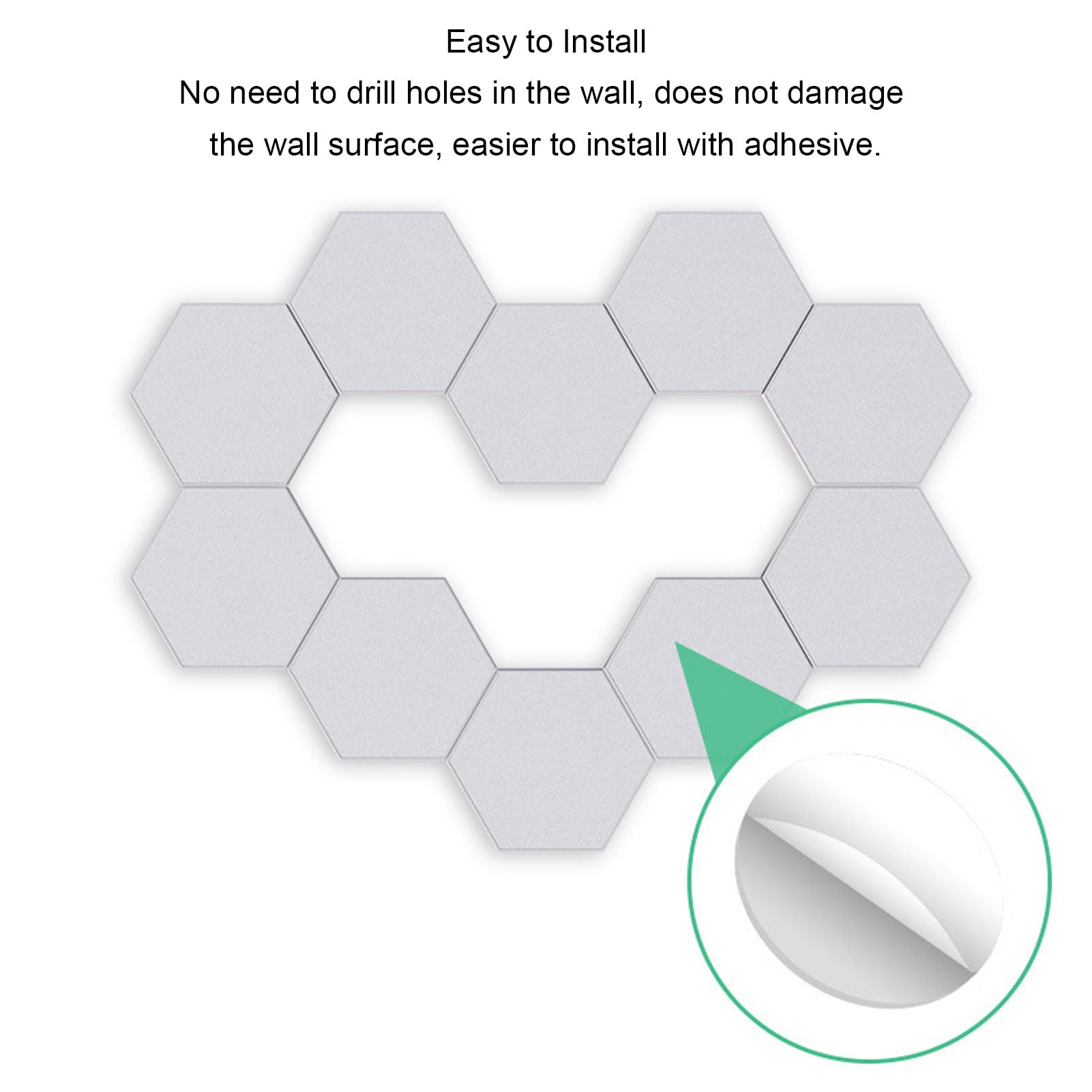 Hexagon Lights, Smart LED Wall Lights Touch Control Hexagon Light Panels with USB Cable - Image 3