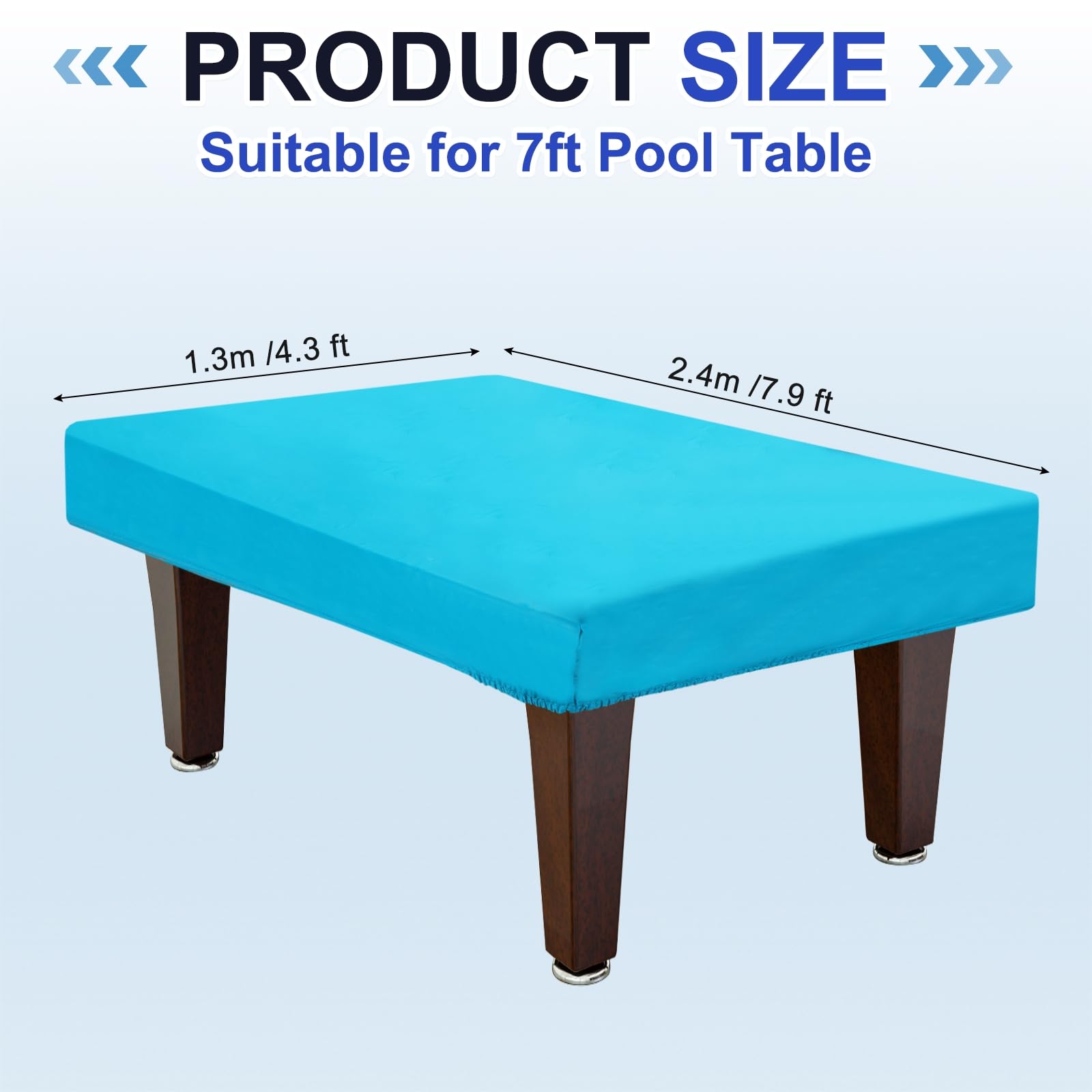 Housse de table de billard - 2,1 m - Oxford - Imperméable à la poussière - Pour protéger la table de billard - Extérieur et intérieur - Bleu