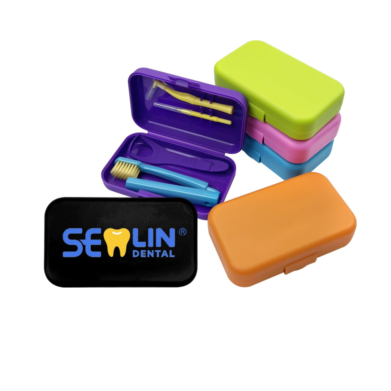 100pcs Custom Personalized Dental Teeth Care Kit Portable Dental Care Kit with Toothbrush Interdental Brush Tongue Tool with