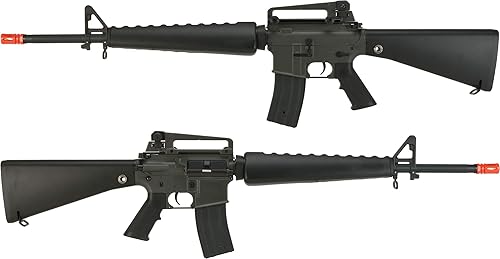 Miniatura 3 de Evike Airsoft Golden Eagle M16w A1 Style Guardamanos y mango superior extraíble tamaño completo AEG Airsoft Rifle (Paquete Negro)