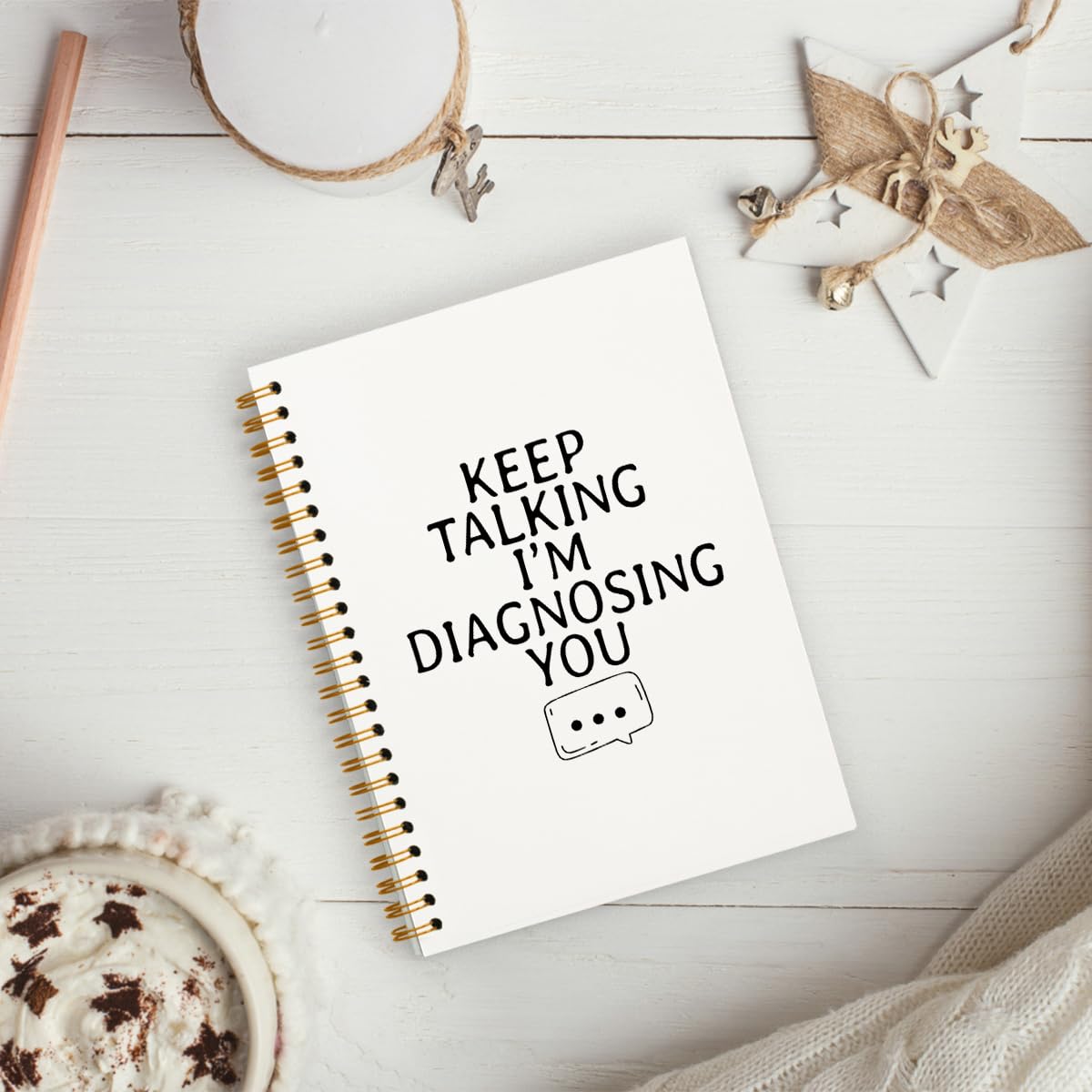 hold fizz Regalos de psicología, regalos de terapeuta, regalos de psicólogo escolar, regalo de terapeuta del habla, regalos de consejero escolar, Keep Talking I'm Diagnosing You, cuaderno en espiral