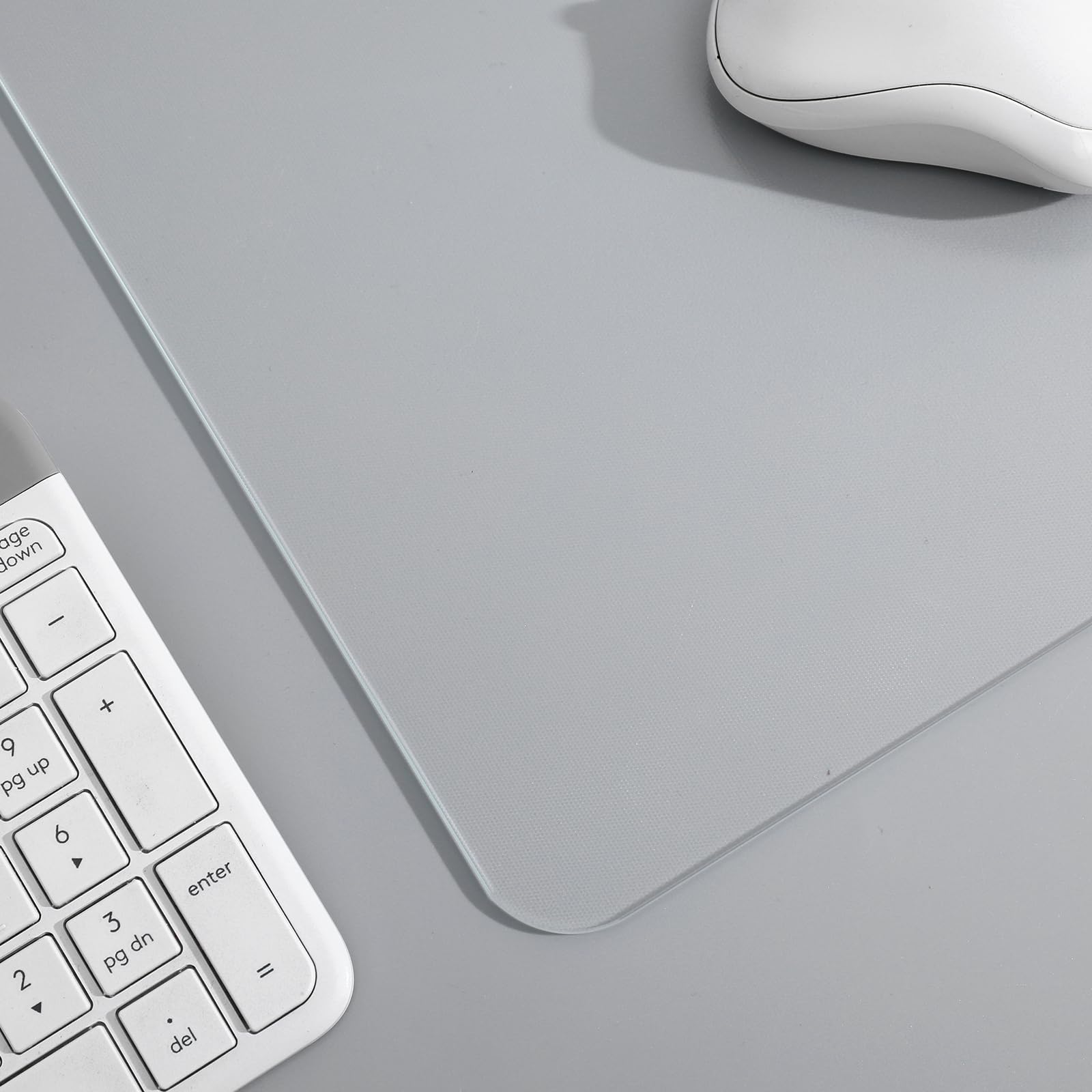 Yardwe Tappetino per Mouse in Vetro Temperato Trasparente, Stabile e Facile da Pulire, per Gaming e Protezione Desktop, per Appassionati di Videogiochi