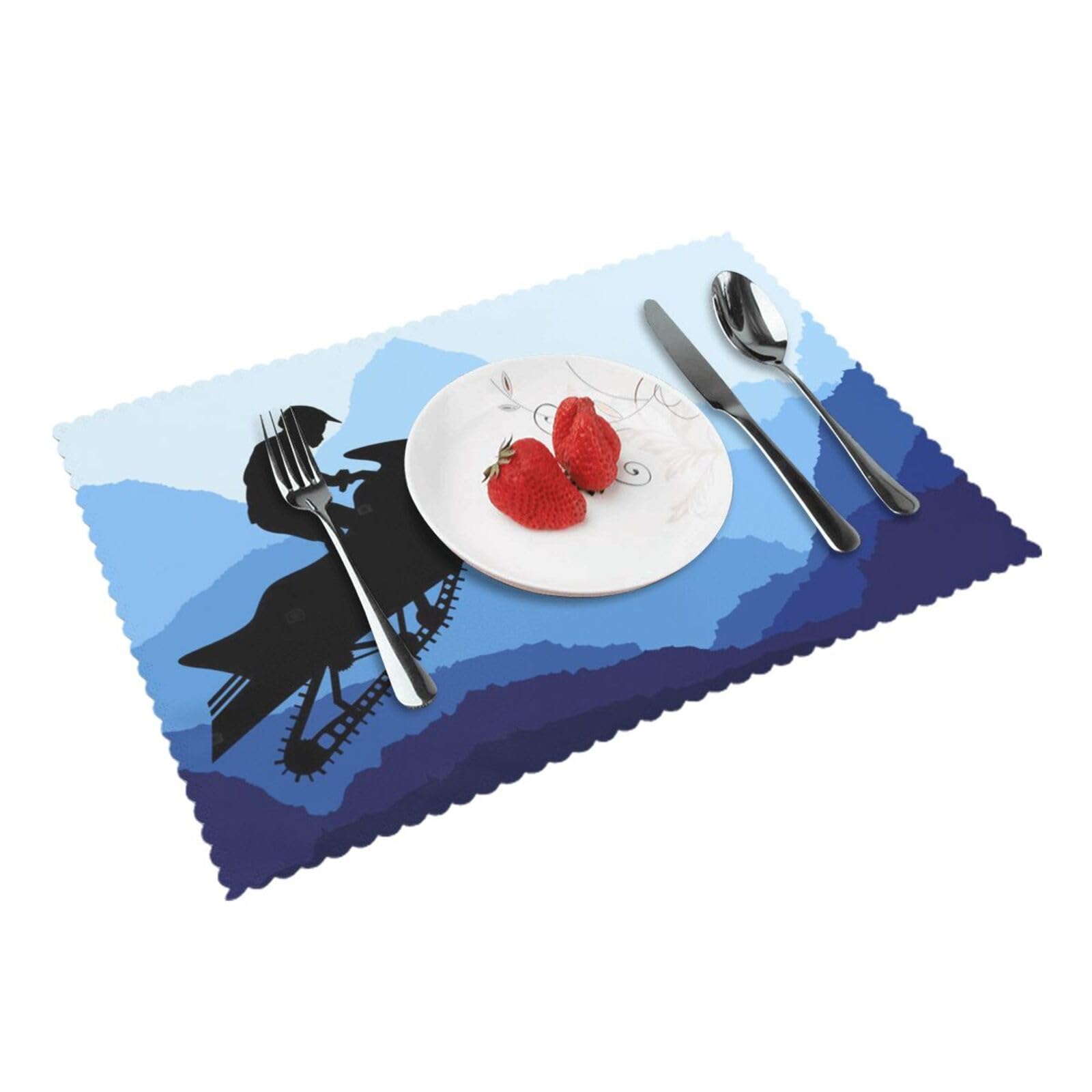 Bnvsadc Snowmobile 4 Pcs Heat Resistant Placemat 45X30 Cm, Printed Non-Slip Place Mats For Kitchen Dining Table Indoor Outdoor