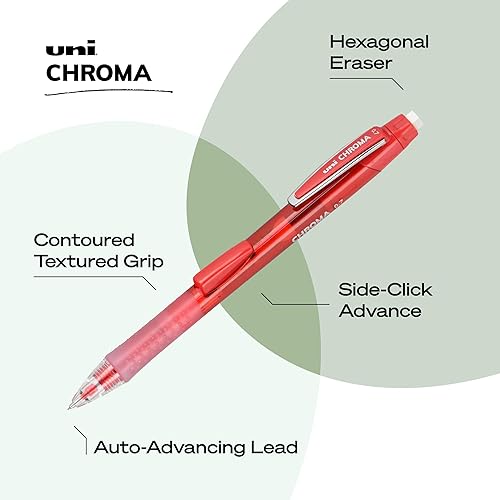 Miniatura 3 de uni-ball CHROMA - Kit de inicio de lápiz mecánico, 0.028in, HB #2, barriles surtidos, 2 unidades