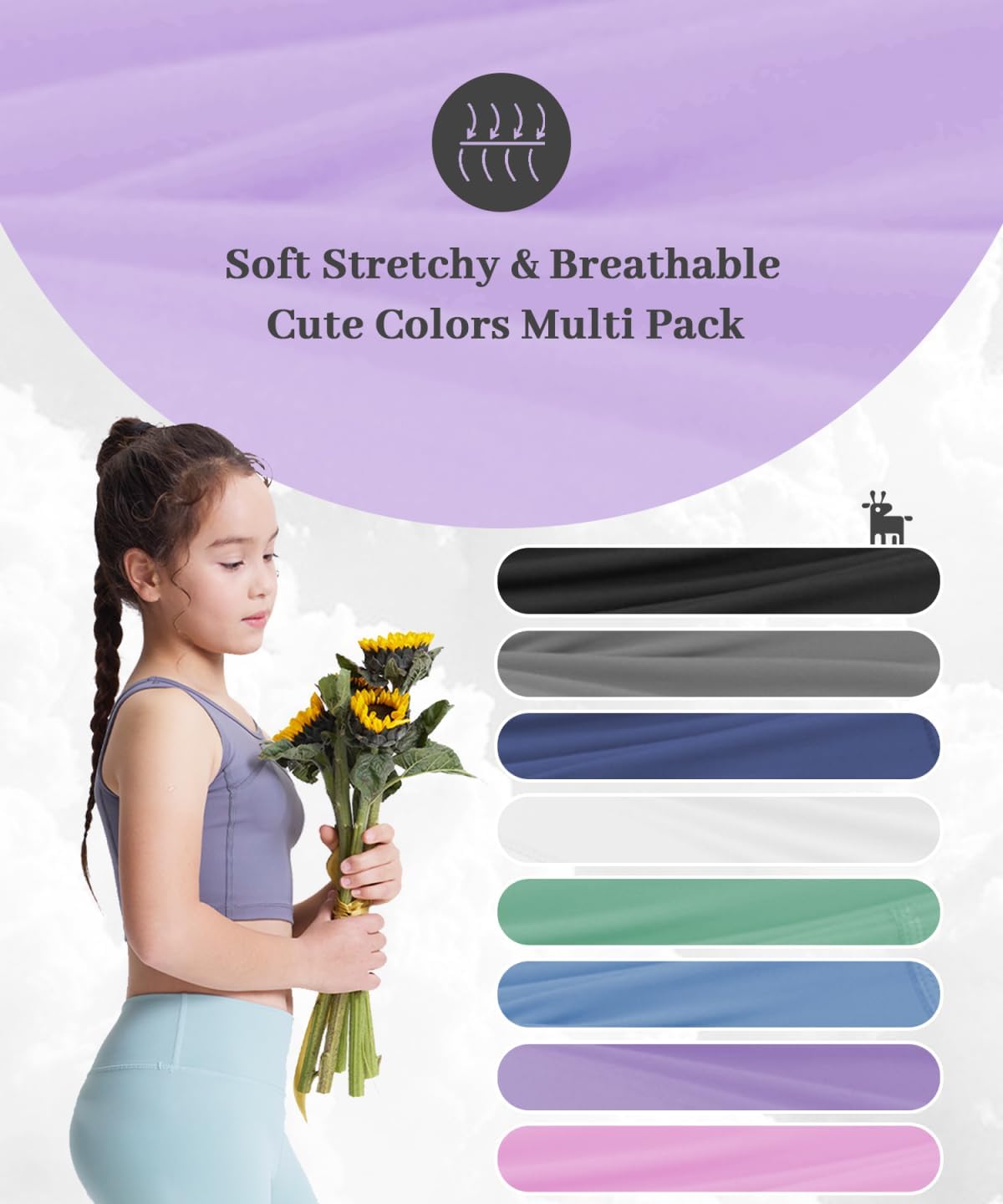 3 Pack Girls Athletic 4" Bike Shorts, High Waisted Workout Running Summer Yoga Short for Kids S-2XL - Image 5