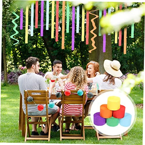 PRETYZOOM 2 Conjuntos Papel Crepom Colorido Enfeite Papel Crepom Serpentinas Crepe Aniversário Flâmu