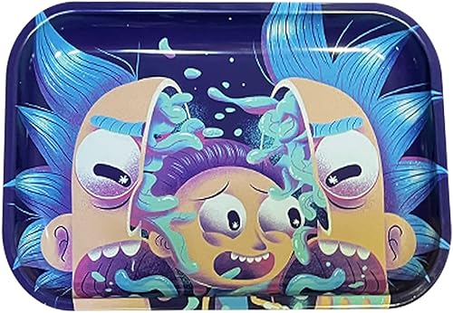 Lindo combo de bandeja rodante incluye bandeja, bandeja de metal, bandeja de almacenamiento premium, 11 x 7 pulgadas, azul (C)