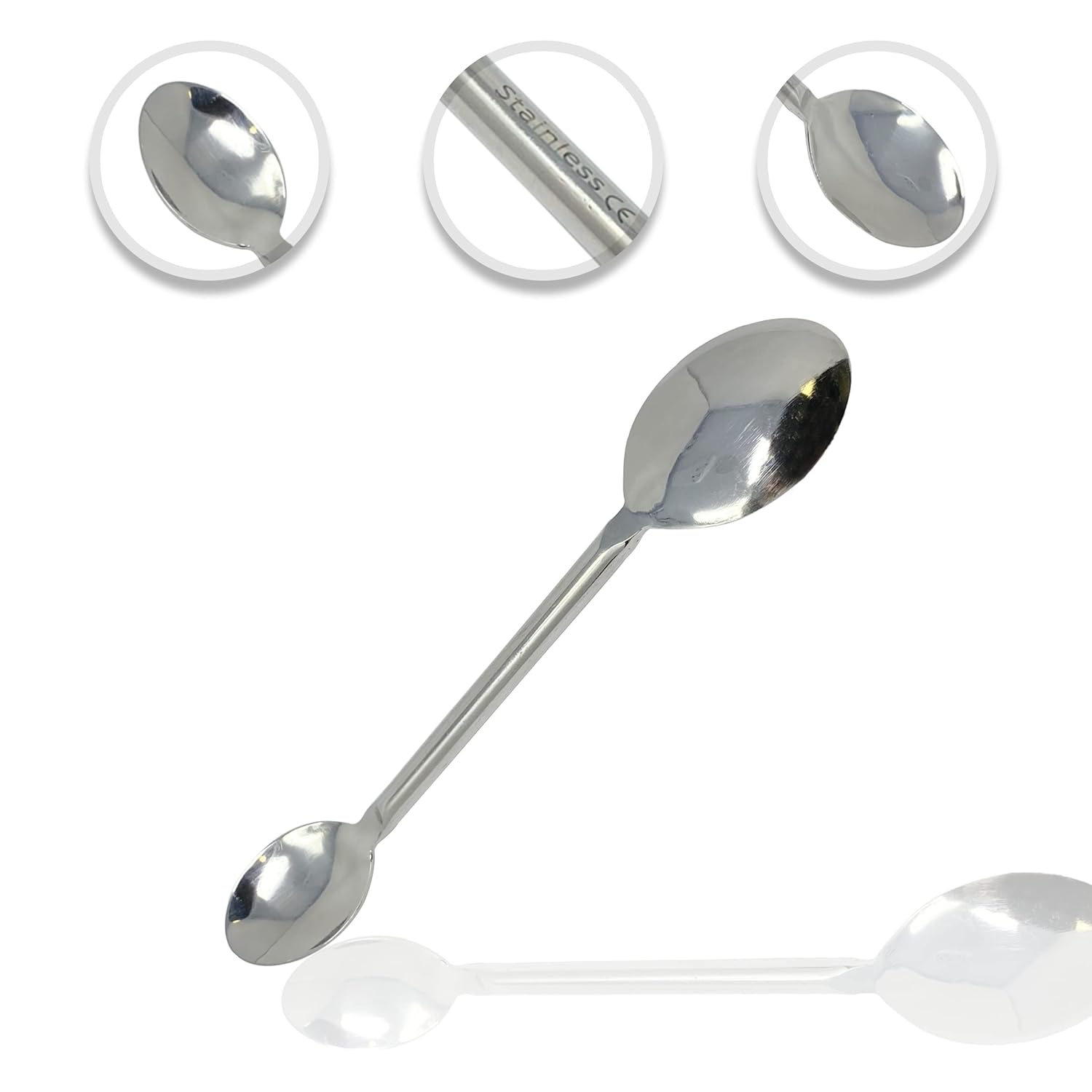 Scientific Labwares Stainless Steel Lab Spoon Scoop - Great for Powder and Grain handling, Laboratory General Sciences Education (Double Spoon): Industrial & Scientific